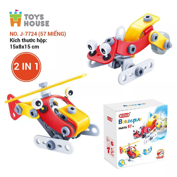  Bộ đồ chơi lắp ghép Build&Play mô tô 57 chi tiết 7724 