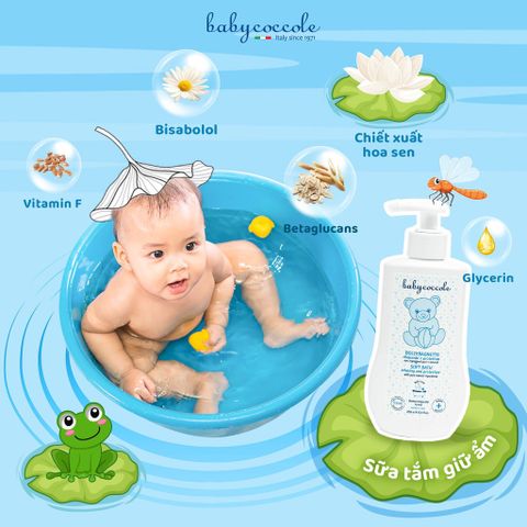  Sữa tắm giữ ẩm chiết xuất hoa sen Babycoccole 250ml (+0M) 