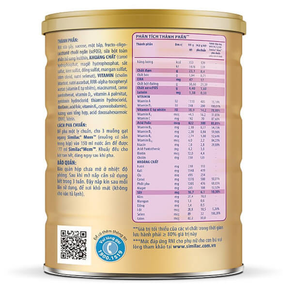  Sữa bột Similac Mom IQ Plus hương vani 900g 