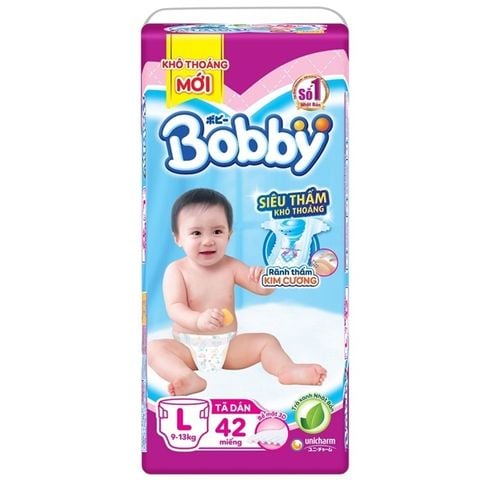  Tã dán Bobby Fresh siêu mỏng L 42 miếng (9 - 13kg) 