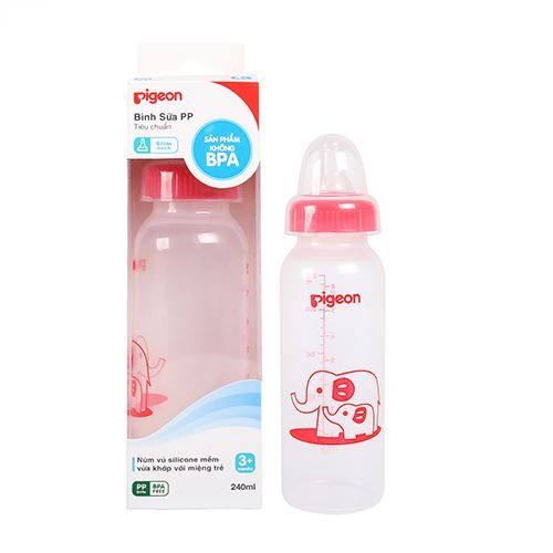  Bình sữa Pigeon nhựa PP Voi Đỏ 240ml 
