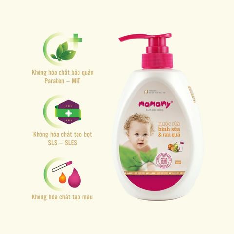  Nước rửa bình sữa và rau quả Mamamy 600ml 
