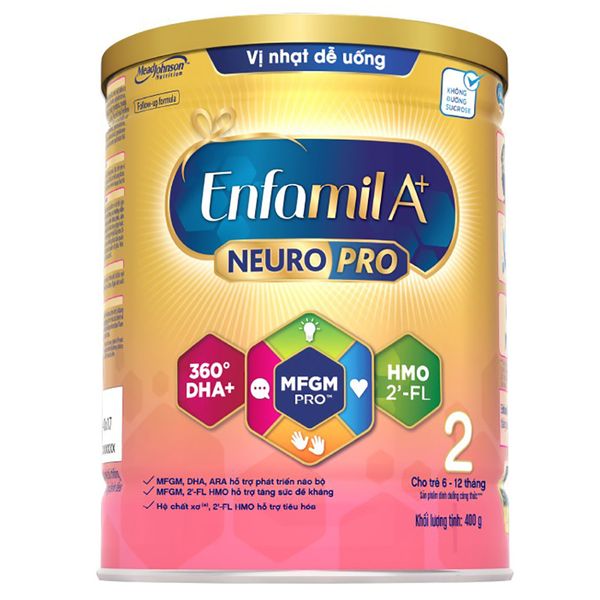  Sữa bột Enfamil A+ Neuropro 2 vị nhạt 400g (6-12 tháng) 
