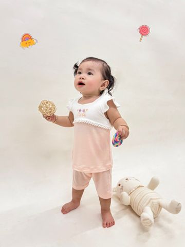  Bộ ngắn bé gái tay cánh tiên 1749 
