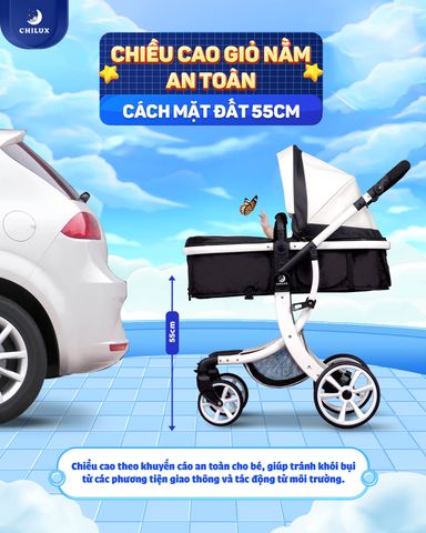  Xe đẩy nôi cho bé cao cấp chilux S1.9 