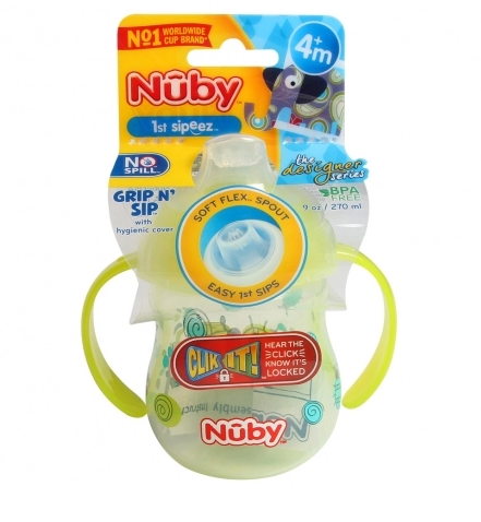  Bình uống nước 2 tay cầm pin Point  270ml Nuby 10320 