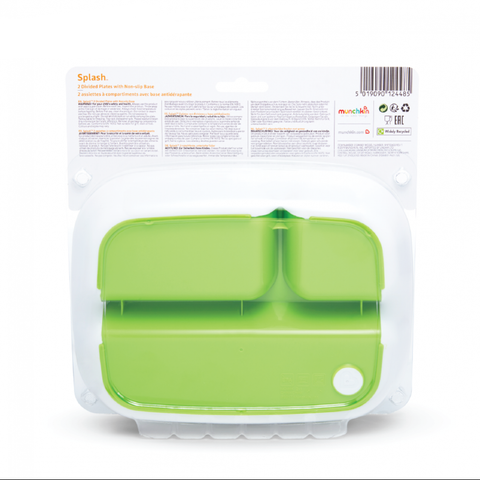  Bộ 2 đĩa chia ngăn chống trượt Munchkin (xanh lá - xanh lơ) 