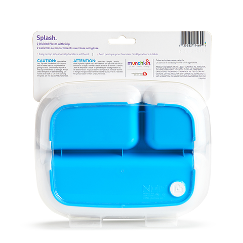  Bộ 2 đĩa chia ngăn chống trượt Munchkin (xanh lá - xanh lơ) 