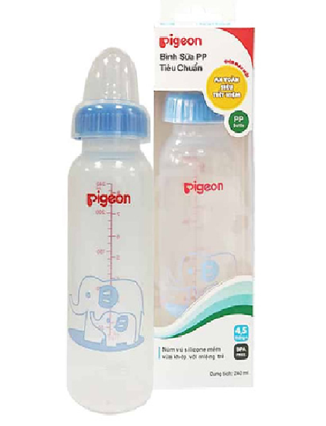  Bình sữa Pigeon nhựa PP voi xanh 240ml 
