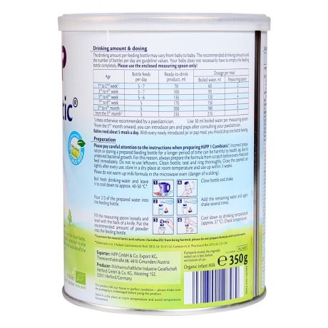  Sữa bột dinh dưỡng Hipp 1 Combiotic Organic 350g 