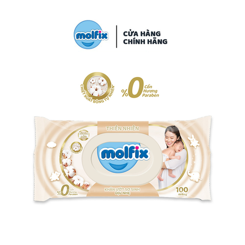  Khăn ướt Molfix sạch khuẩn vệ sinh (100 miếng) 