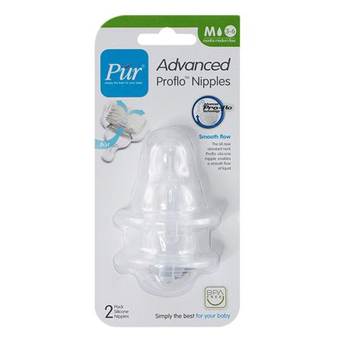  Bộ 2 núm ty Pur Advanced size M cổ thường (từ 3 đến 6 tháng) 