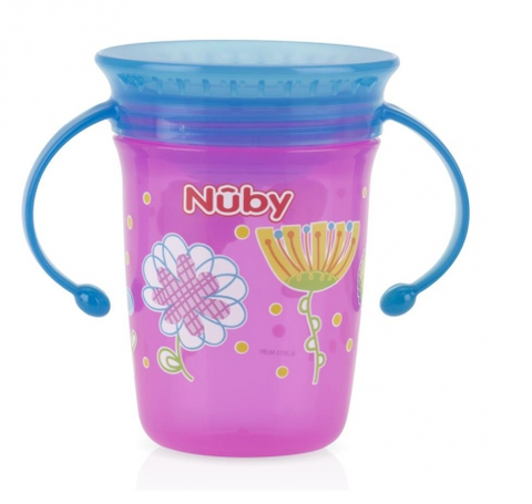  Bình uống nước 360 độ 2 tay cầm 240ml Nuby 10410 