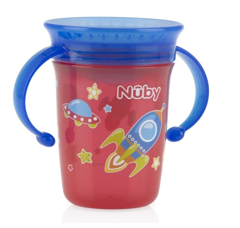  Bình uống nước 360 độ 2 tay cầm 240ml Nuby 10410 