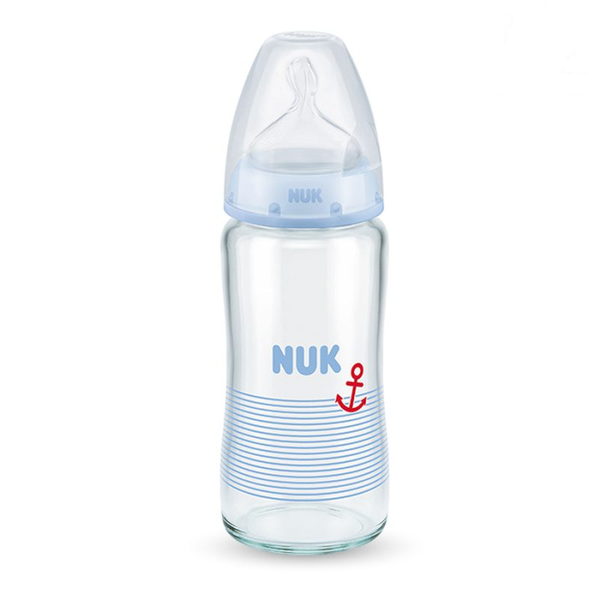  Bình sữa NUK thủy tinh 240ml núm ti Silicone S1 - M 
