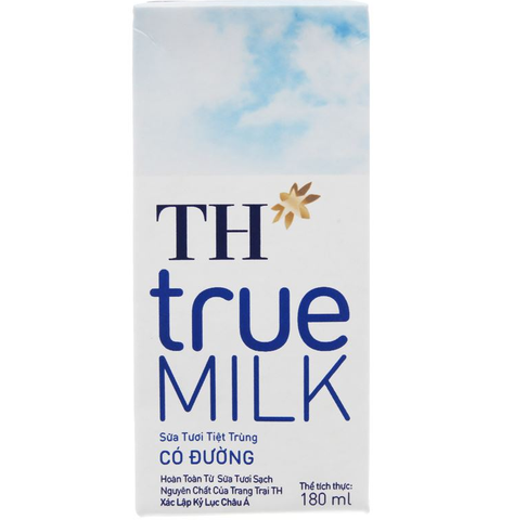  Sữa tươi tiệt trùng có đường TH true MILK 180ml 