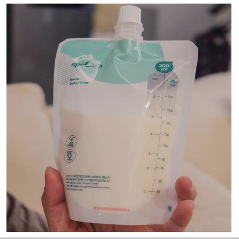  Túi trữ sữa cảm biến nhiệt Spectra nắp vặn cổ nối 200ml 