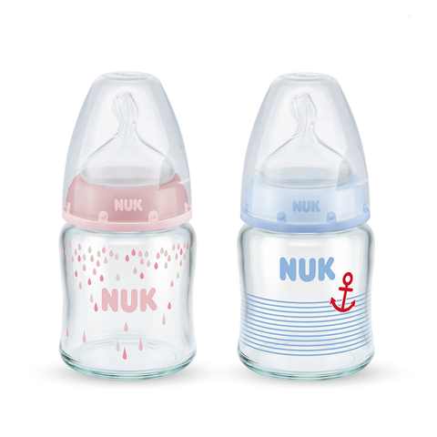  Bình sữa NUK thủy tinh 120ml núm ti Silicone S1 - M 