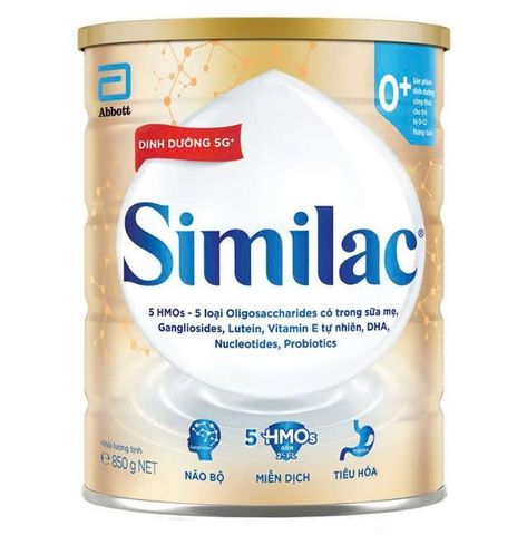  Sữa bột Similac 5G số 0+ 850g (0-12 tháng) 
