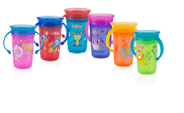  Bình uống nước 360 độ 2 tay cầm 240ml Nuby 10410 