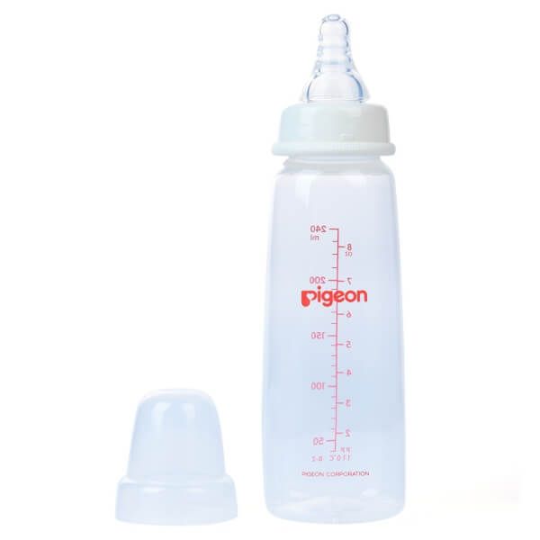  Bình sữa Pigeon nhựa PP cổ hẹp vuông 240ml 