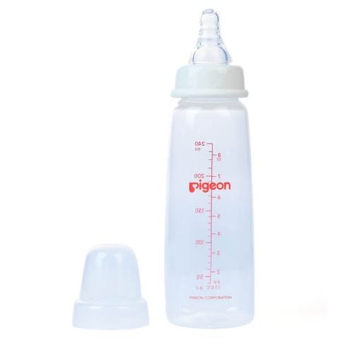  Bình sữa Pigeon nhựa PP cổ hẹp vuông 240ml 