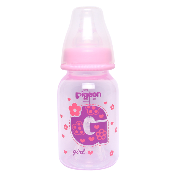  Bình sữa Pigeon nhựa PP cao cấp bé Gái 120ml 