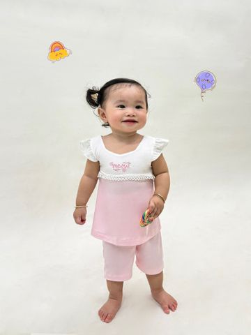  Bộ ngắn bé gái tay cánh tiên 1749 