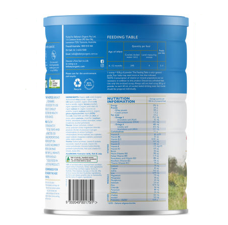  Sữa bột Bellamy's Organic số 2 900g (6-12 tháng) 