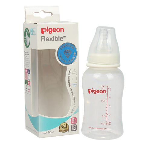  Bình sữa Pigeon Streamline nhựa PP cổ hẹp 150ml 