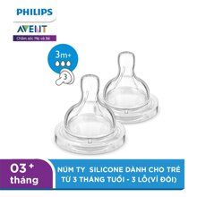  Bộ 2 núm ty silicon Philips Avent Natural (3 - 6 tháng) 