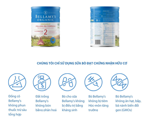  Sữa bột Bellamy's Organic số 2 900g (6-12 tháng) 