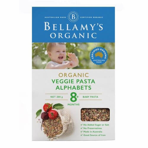  Nui dinh dưỡng hữu cơ, từ lúa mì Semolina và rau củ Bellamy's Organic200g 