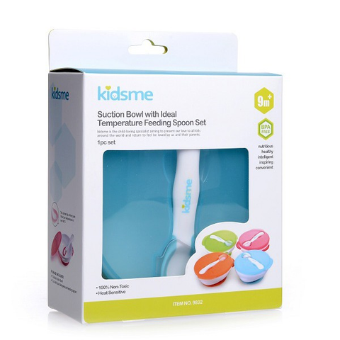  Tô chống trượt Kidsme kèm muỗng báo nhiệt 9832 
