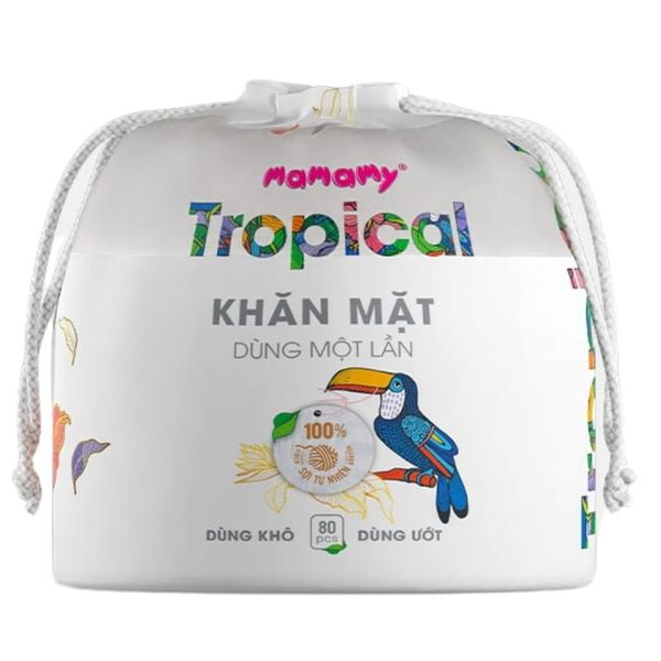  Khăn mặt dùng một lần Mamamy Tropical (80 miếng) 