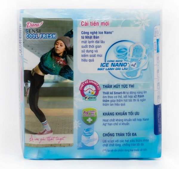 Băng vệ sinh Diana Sensi Cool Fresh siêu mỏng cánh 8 miếng 