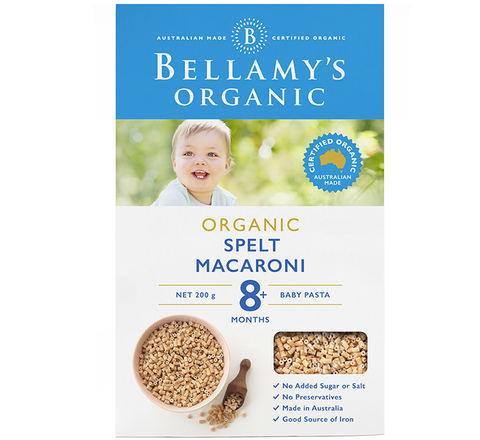  Nui dinh dưỡng hữu cơ hình ống từ lúa mì Bellamy's Organic 200g 