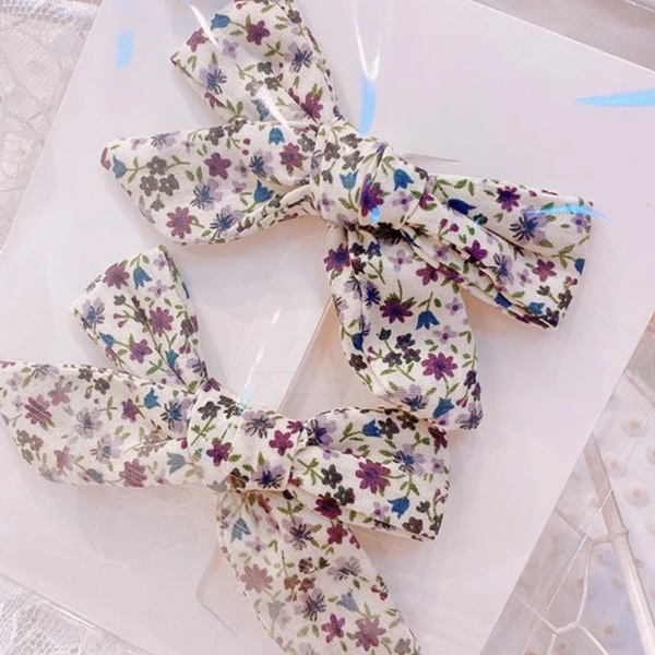  Set 2 cặp tóc cho bé kiểu dáng Hàn Quốc_Đôi hoa nơ - Đỏ 