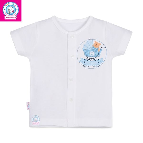  Áo cài giữa trắng tay ngắn AL0002 (hình in ngẫu nhiên) - HELLO BnB 