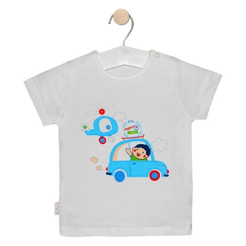  Áo nút vai trắng tay ngắn 0012 