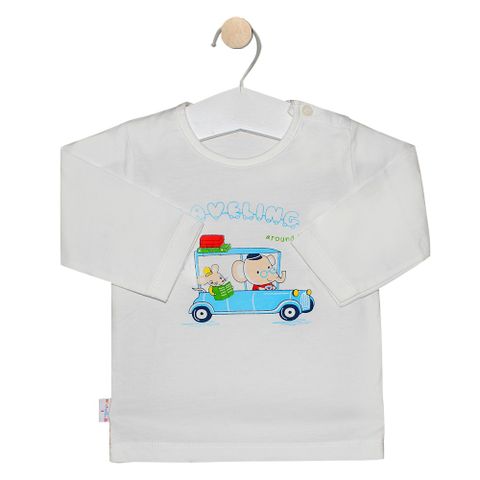  Áo nút vai trắng tay dài 0013 