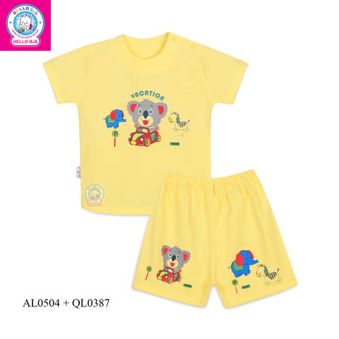  Áo sơ sinh cài vai tay ngắn 0504 