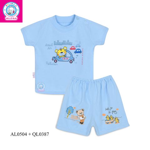  Áo sơ sinh cài vai tay ngắn 0504 