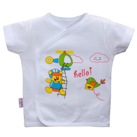  Áo sơ sinh dán xé tay ngắn AL0555 - HELLO BnB (hình in ngẫu nhiên) 