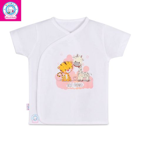  Áo sơ sinh dán xé tay ngắn AL0555 - HELLO BnB (hình in ngẫu nhiên) 