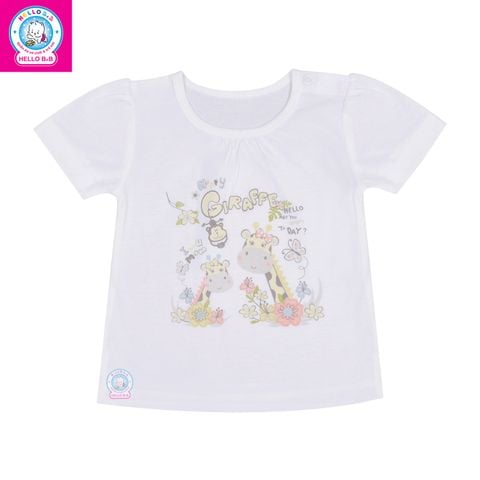  Áo trắng in bé gái tay ngắn 1167 