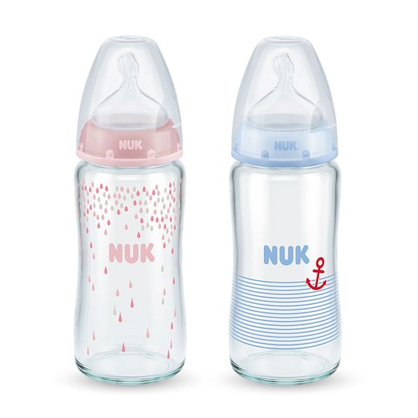  Bình sữa NUK thủy tinh 240ml núm ti Silicone S1 - M 