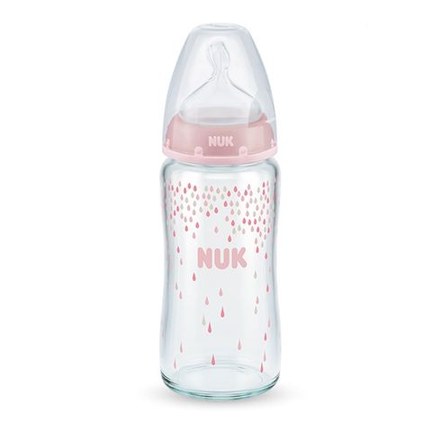  Bình sữa NUK thủy tinh 240ml núm ti Silicone S1 - M 