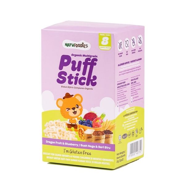  Bánh ngũ cốc hữu cơ Natufoodies vị thanh long, việt quất 21g (Trên 8 tháng) - Natufoodies 