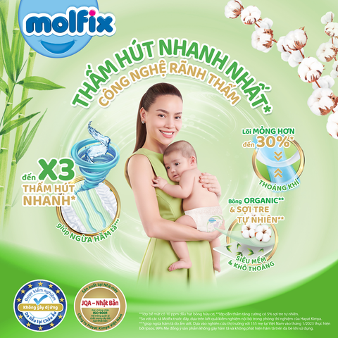  Tã dán Molfix M(76+6) (6-11kg) 